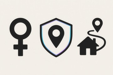 Iconic representation of gender equality and location security in modern society highlighting the symbolic significance of female empowerment connectivity and protection within urban environments