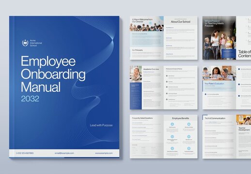 Company Handbook Template, Employee Onboarding Manual, Staff Handbook & Welcome Guide Layout