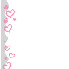 Vertical heart border with swirl icon, ideal for invitation designs, scrapbooks, or illustrating delicate, romantic edges for Valentine’s content.
