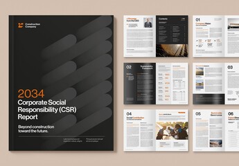 Report Brochure Template for Company Whitepaper, One Page Factsheets & Executive Summary Documents