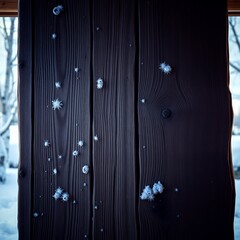 Obraz premium Old wood texture with snow and firtree christmas background holiday background winter christmas design decoration merry celebration