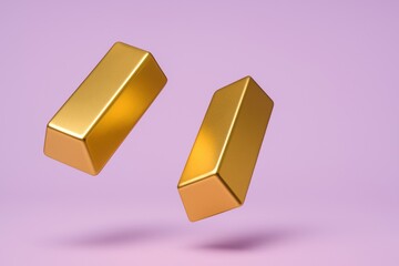Gold bars symbolize investment and wealth, serving as safe asset for financial security and prosperity