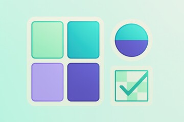 Abstract geometric shapes in cool tones symbolizing digital innovation and visual clarity captured with minimalist design and focused composition