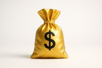Golden bag symbolizes wealth and investment, representing safe asset for financial growth and prosperity