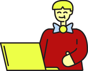 Cheerful man coding, vector illustration concept Urban Listing