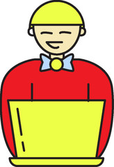 Happy worker using laptop for remote work task Urban Listing