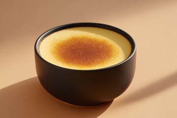 Soft caramel pudding dessert with golden surface light
