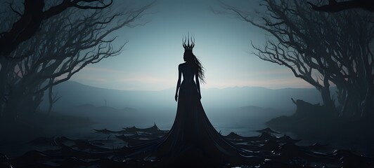 silhouette of High Elf ,generative AI