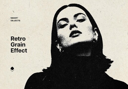 Retro Grain Photo Effect Mockup