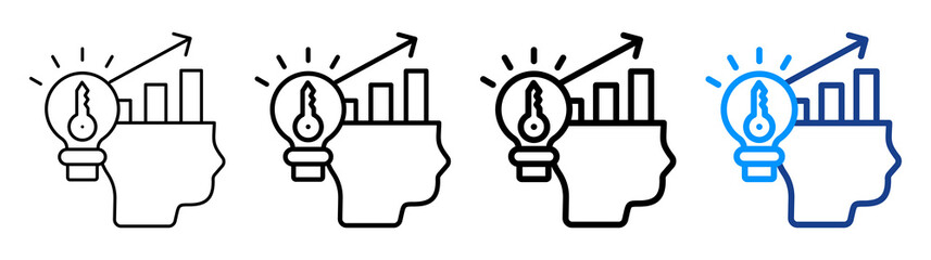 Key Insights Icon Different Style Outline Collection Set