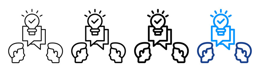 Understanding Icon Different Style Outline Collection Set