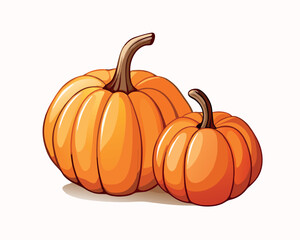 Orange pumpkin isolated on a white background for autumn and harvest themes
