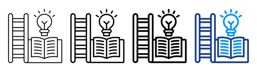 Knowledge Ladder Icon Different Style Outline Collection Set