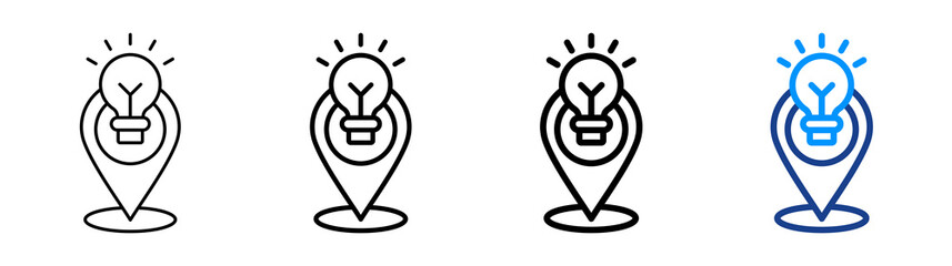 Local Knowledge Icon Different Style Outline Collection Set