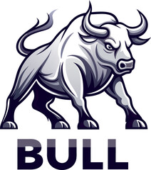vector bull isolated on a white background