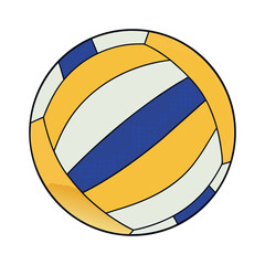 A volleyball game ball set is an isolated sport symbol for team play on the beach