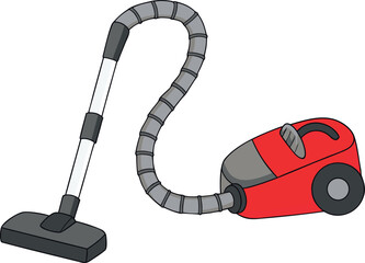 green vacuum cleaner on white background