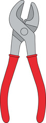 Hand Tool Pliers Illustration for Construction and Repair