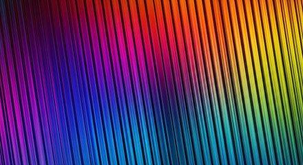 Abstract ribbed fractal glass texture effect with bright smooth fluted vertical lines of colorful gradient. Bold and dynamic design blending bright colors and geometry for modern visual art project