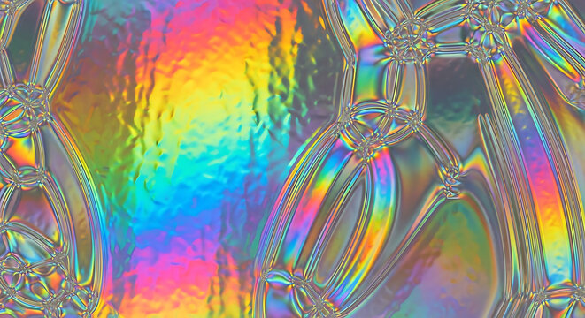 Holographic rainbow foil iridescent texture abstract hologram background