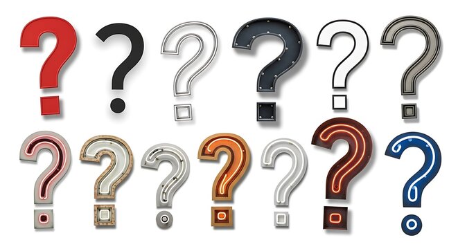 A Collection of Colorful and Varied Question Marks.
