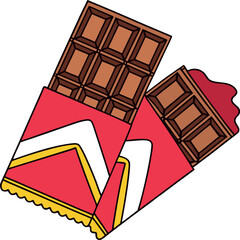 A delicious milk chocolate bar block is a sweet brown snack food