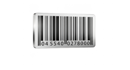 Barcode with the numbers 01455440 00788000 on it. isolated illustration on  transparent background PNG