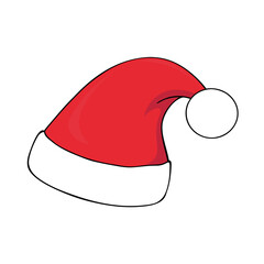 Red Santa Claus hat vector for Christmas holiday decoration and winter celebration symbol design