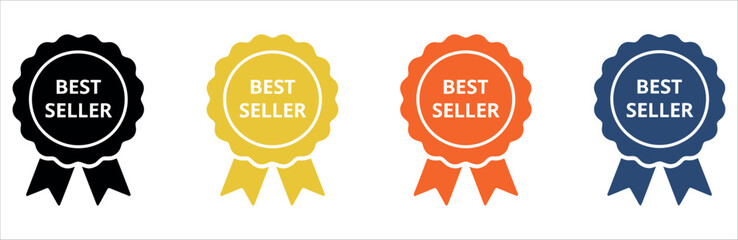 Boost your brand with these vibrant best seller badge designs ideal for eye-catching marketing and sales promotions to increase product visibility now.