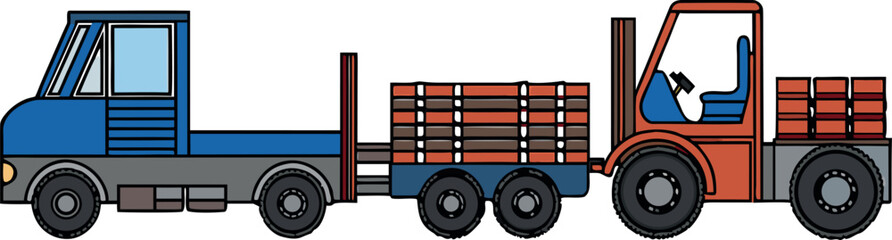  truck in the city vector illustration eps