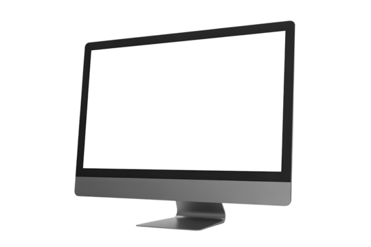 Modern computer monitor with blank screen - Powered by Adobe
