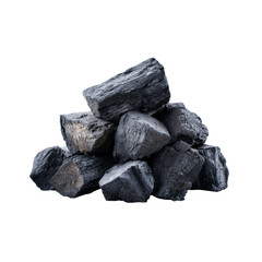 Obraz premium Charcoal pile for barbecue and grilling with transparent background