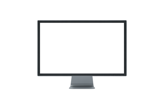 Modern computer monitor with blank screen mockup