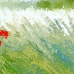 Various oil paintings, flowers, plum blossom scenery, forests, sheep, chrysanthemums, villages, houses, mountainous areas