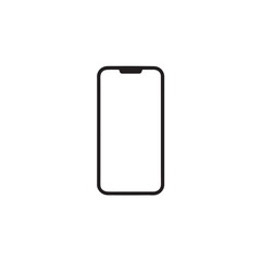 Clean Minimal Smartphone Front View Outline Modern Mobile Vector Design