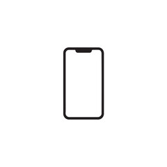 Minimal Modern Smartphone Front View Clean Outline Vector Illustration