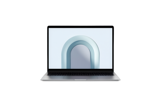 Laptop with modern wallpaper for mockup use