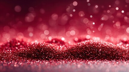 Sparkling red glitter background with bokeh effect
