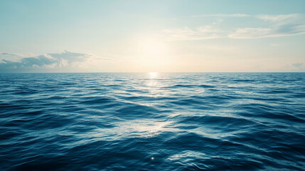  sky over calm sea. beach at sunset. sea and sunny sky on horizon over calm water