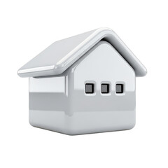 White house with a slanted roof. isolated illustration on  transparent background PNG