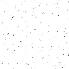 Grunge seamless background. Vector noise texture, strokes, and small spots on a transparent background. Wallpaper with black chaotic scratches. Black and white pattern with cracks.