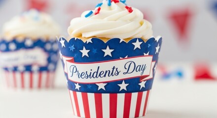 Presidents Day Cupcake Patriotic US Holiday Treat.