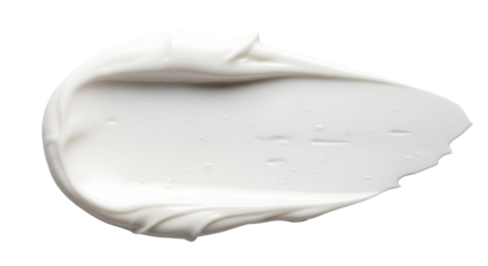 3d icon of closeup of a smear of white cream, isolated on transparent background, perfect for beauty or food concepts