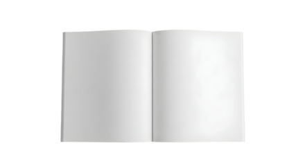 3d icon of open blank magazine isolated on transparent background, perfect for showcasing your creative designs and layouts
