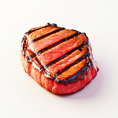 A meat piece on white background