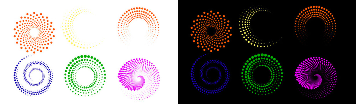 PNG image of Abstract dotted spiral circles graphic PNG transparent background