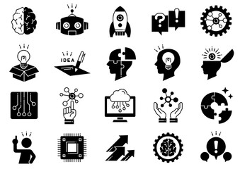 アイディア・思考アイコン02　Idea & Thinking Icons