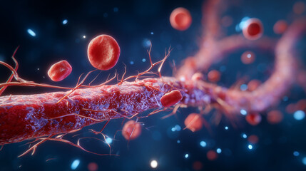 Red blood cell movement scientific biology design