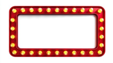 Retro marquee sign with glowing lights and a blank white space for text