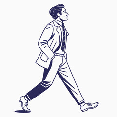 Fototapeta premium Sketch illustration of a man in a suit with a vector art style